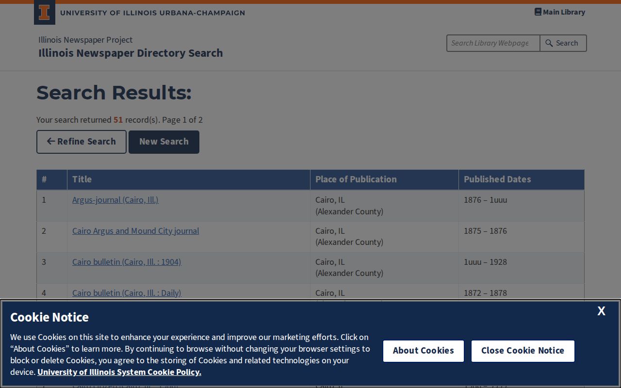 Alexander County newspaper archive search for older arrest and court records